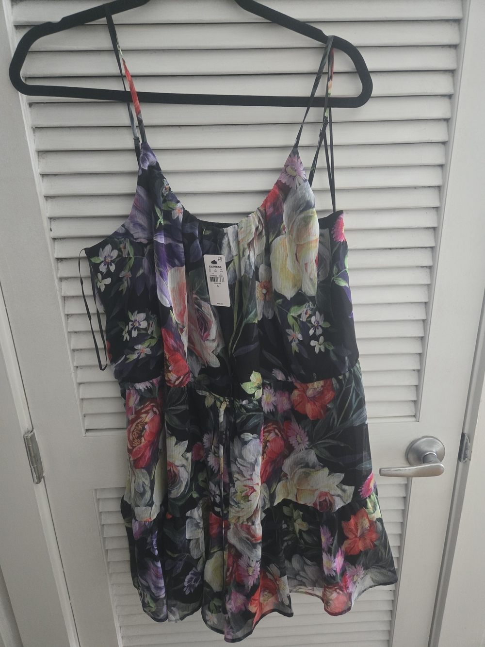 Express Floral Chiffon Shorts in Black, Purple, Green and Pink
